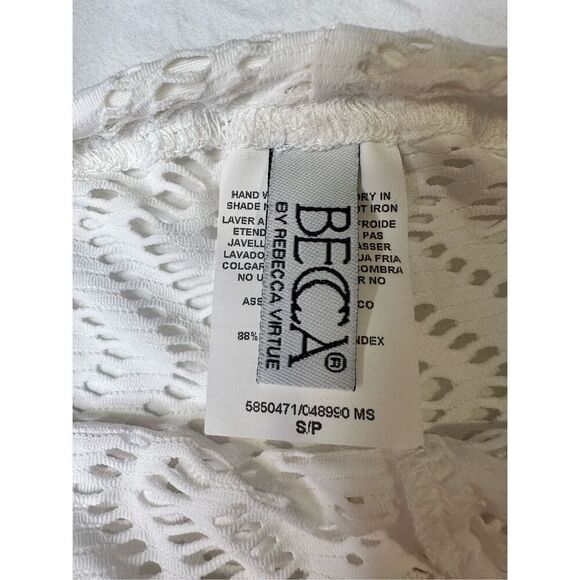BECCA Swim White Lace/Crochet Coverup Drawstring Pants, NWT, Size Small - Picture 2 of 7